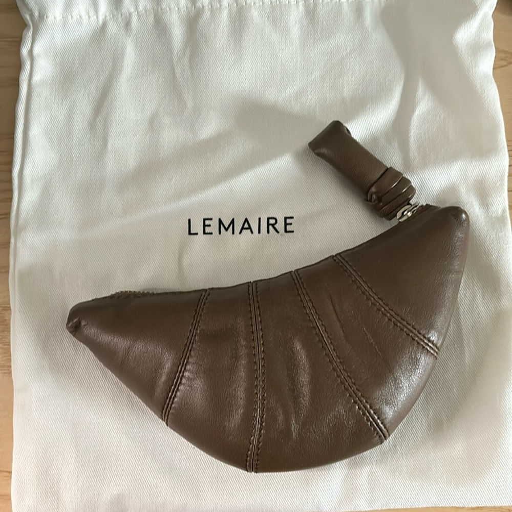 Authentic LEMAIRE Croissant Coin Purse - no necklace version- brown